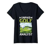 Donna Unpaid Golf Analyst Commento gioco competitivo Maglietta con Collo a V