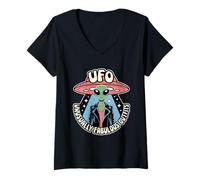 Donna Unusually Fabulous Outfits Glam Alien Pride Humor Maglietta con Collo a V