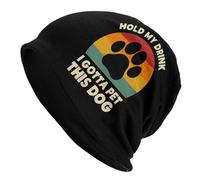 Donna Uomo Berretto in Maglia Tieni Il Mio Drink, Devo Accarezzare Questo Cane Invernale Cappelli Antivento Cappello in Maglia Comodo Caldo Berretto per Inverno Corsa Arrampicata