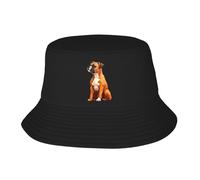 Donna Uomo Cappelli A Secchiello Boxer Dogs Sitting On Top Bucket Hat Leggero Cappello da Sole Pieghevole Cappello da Pescatore per Trekking Caccia Campeggio