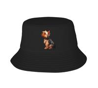 Donna Uomo Cappelli A Secchiello Yorkshire Terrier Dogs Sitting On Top Cappello da Pescatore Protezione Solare Bucket Hat Pieghevole Cappelli Estivo per Pesca All'Aperto Spiaggia