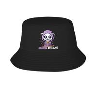 Donna Uomo Cappelli Estivo Cute Grim Reaper Anxious But Alive Cappello da Sole Classico Cappelli A Secchiello Traspirante Bucket Hat per Pesca Escursionismo Viaggi