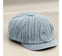 Donna Uomo Coppola Basco Cappello a Righe Gatsby Piatto Golf Cabbie Cotone Denim