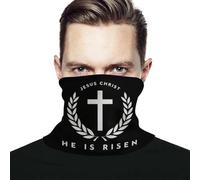 Donna Uomo Decorazione Facciale Gesù Cristo È Risorto Simbolo della Croce Sciarpa A Tubo Multifunzione Headwrap Durevole Sciarpa al Collo per Escursionismo Yoga Campeggio