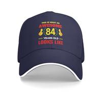 Donna Uomo Snapback cap This Is What An Awesome 84 Years Old Looks Like Berretto da Baseball Moda Cappellino con Visiera Confortevole Cappellino da Baseball per Estivo Pesca Tennis