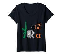 Donna Up The Ra Irish Heritage Celtic Pride Brigade Musica e Divertimento Maglietta con Collo a V