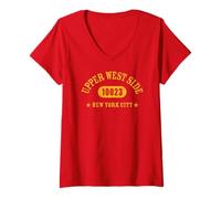 Donna Upper West Side 10023 New York City / NYC Athletic W Dettagli Maglietta con Collo a V