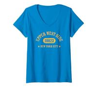 Donna Upper West Side 10023 New York City / NYC Athletic W Dettagli Maglietta con Collo a V