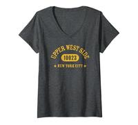 Donna Upper West Side 10023 New York City / NYC Athletic W Dettagli Maglietta con Collo a V