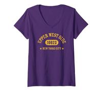 Donna Upper West Side 10023 New York City / NYC Athletic W Dettagli Maglietta con Collo a V
