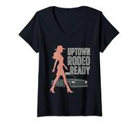 Donna Urbano, Cowboy, Città, Western, Anima, Stivali, orizzont Maglietta con Collo a V