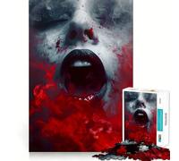 Donna urlante nel fumo Puzzle da 1000 pezzi per adolescenti Puzzle facile da costruire Tempo libero Taglio preciso Regalo di Babbo Natale (38x52cm)