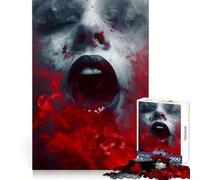 Donna urlante nel fumo Puzzle da 1000 pezzi per adolescenti Puzzle facile da costruire Tempo libero Taglio preciso Regalo di Babbo Natale (38x52cm)