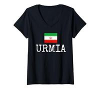 Donna Urmia Country Iran Viaggio in Famiglia Iraniano Bambini Uomini Donne Maglietta con Collo a V