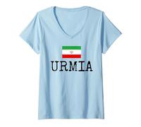 Donna Urmia Country Iran Viaggio in Famiglia Iraniano Bambini Uomini Donne Maglietta con Collo a V