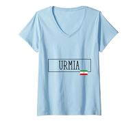 Donna Urmia Country Iran Viaggio in Famiglia Iraniano Bambini Uomini Donne Maglietta con Collo a V