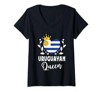 Donna Uruguayan Queen Uruguay Flag Proud Uruguayan Woman Maglietta con Collo a V