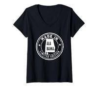 Donna US State Pride in edizione limitata Vintage Made in Alabama Maglietta con Collo a V