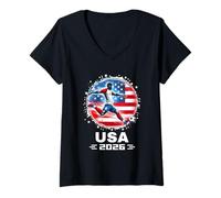 Donna USA 2026 Maglia Giocatore United States USA Team 2026 USA Maglietta con Collo a V
