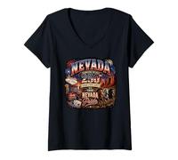 Donna USA 250° Anniversario Nevada Pride Maglietta con Collo a V