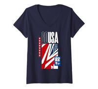 Donna USA Designs of GoldCup Tournament. Maglietta con Collo a V