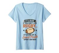 Donna Va Bene se Non Ti Piace Il Rugby è Una Specie di Persone Intelligenti Maglietta con Collo a V