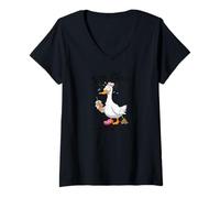 Donna Va Bene - STO Bene - Tutto va Bene - Silly Goose Maglietta con Collo a V