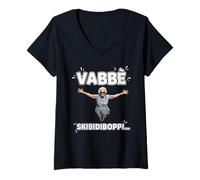 Donna VABBÈ SKIBIDIBOPPI con Vecchia Che Si TUFFA Maglietta con Collo a V