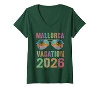 Donna Vacanza A MAIORCA 2026 Il Mio Viaggio in Spiaggia Matching Maglietta con Collo a V