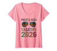 Donna Vacanza per Bambini Puerto Rico 2026 Vacay Beaching Travel Maglietta con Collo a V