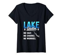 Donna Vacanze al Lago Gaston Fiume Roanoke Carolina del Nord Virginia Maglietta con Collo a V