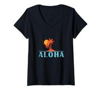 Donna Vacanze Aloha Tropical Time out Maglietta con Collo a V