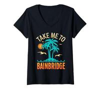Donna Vacanze sull'isola di Bainbridge Take Me Bainbridge Island Maglietta con Collo a V