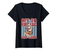 Donna Vado a lodare Il Gatto Lord Ragdoll Maglietta con Collo a V