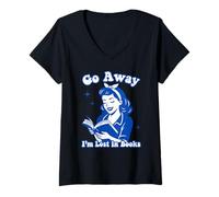 Donna Vai via Sono perso nei libri che leggo Bookworm Reader Bibliophile Maglietta con Collo a V