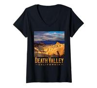 Donna Valle della Morte California (Zabriskie Point) Maglietta con Collo a V