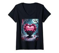 Donna Valloween Romanticismo e minaccia Maglietta con Collo a V