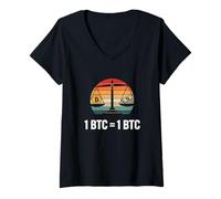 Donna Valore di uguaglianza di Bitcoin 1BTC = 1BTC libertà monetaria Bitcoin Maglietta con Collo a V