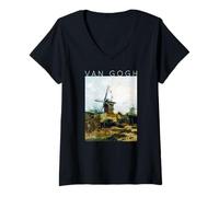 Donna Van Gogh - Mulini a Vento su Montmartre - Art for Artists Maglietta con Collo a V