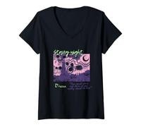 Donna Van Gogh Notte Stellata Grafica Arte Moderna PAPL14729 Maglietta con Collo a V