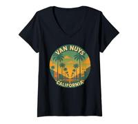 Donna Van Nuys San Fernando Valley SFV Retro California 818 Sylmar Maglietta con Collo a V