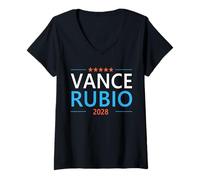 Donna Vance Rubio 2028 per il Presidente Repubblicano Elezione Patriottica Maglietta con Collo a V