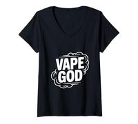 Donna Vape Dio Cool Smoky Clouds Vape Amante Maglietta con Collo a V