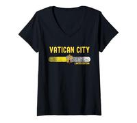 Donna Vatican City Flag | Vatican Vintage Distressed Maglietta con Collo a V