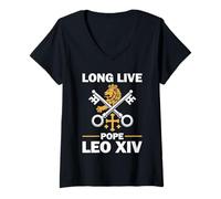Donna Vatican Pope Leo XIV - Long Live The Pope Maglietta con Collo a V