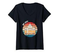 Donna Vaticano Roma Italia La mia città Cultura italiana Maglietta con Collo a V