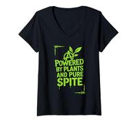 Donna Vegan Punk Ribelle Vegan Vegan Anarchico Protesta Vegana Maglietta con Collo a V