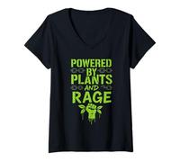 Donna Vegan Punk Ribelle Vegan Vegan Anarchico Protesta Vegana Maglietta con Collo a V