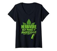 Donna Vegan Punk Ribelle Vegan Vegan Anarchico Protesta Vegana Maglietta con Collo a V