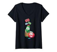 Donna VeggieTales Ho Ho Ho Larry The Cucumber & Bob The Tomato Maglietta con Collo a V